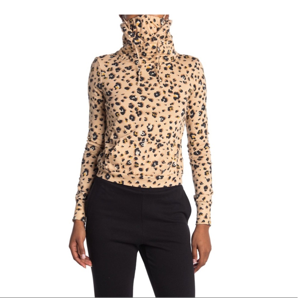LOVE, FIRE
Mask Hoodie In Tan Animal Print